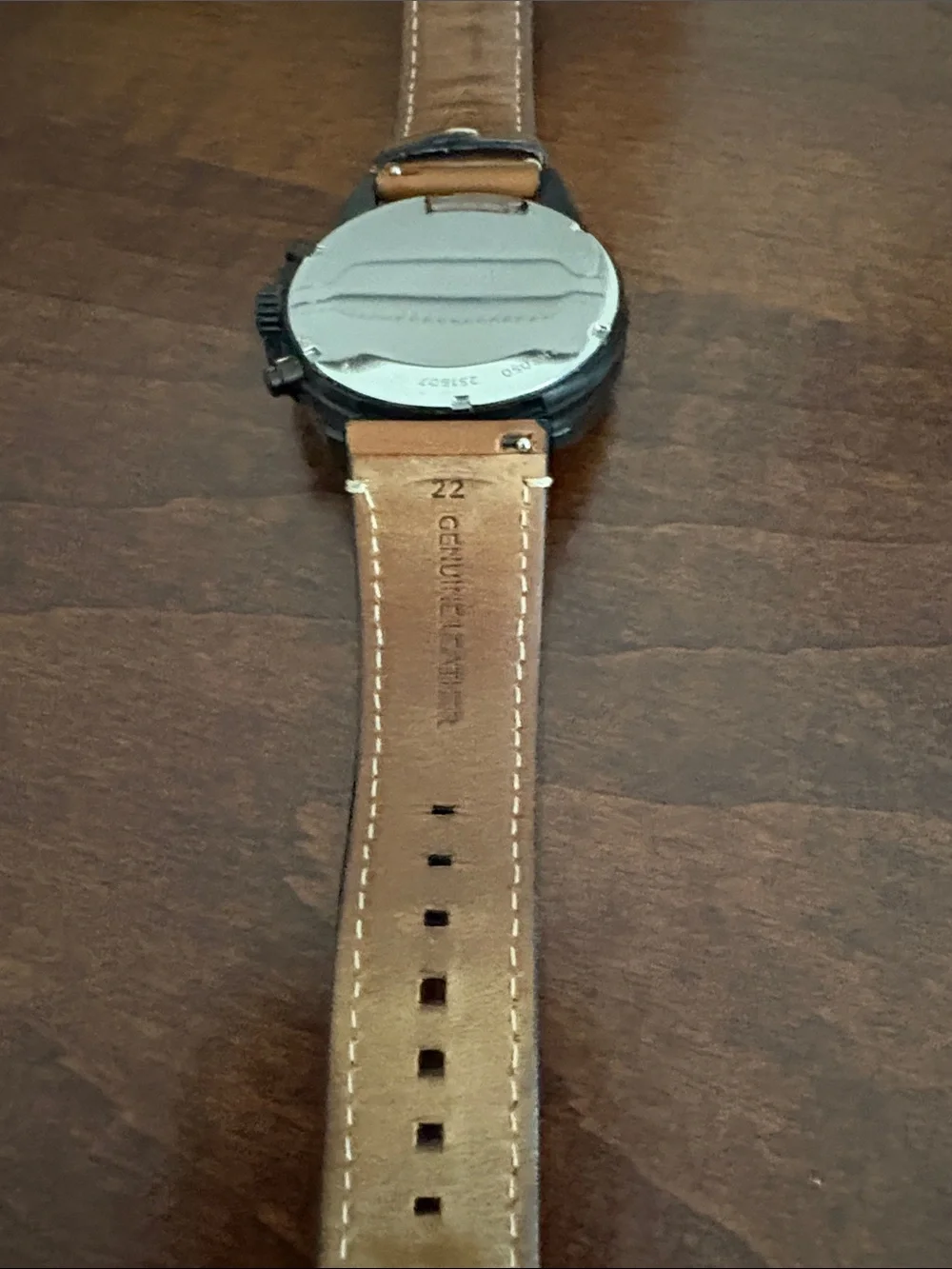 Fossil Men's Black Dial Chronograph Watch with Brown Leather Strap